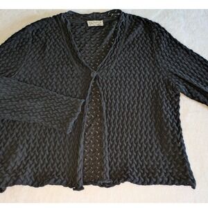 Dunque Open Knit Cardigan XL Gray‎ Organic Cotton Germany Lagenlook Sustainable